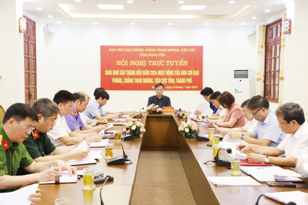   The brief teleconference on the operations of the Steering Committee on Prevention and Control of Corruption and Negativity in provinces and cities in the first 6 months of 2024